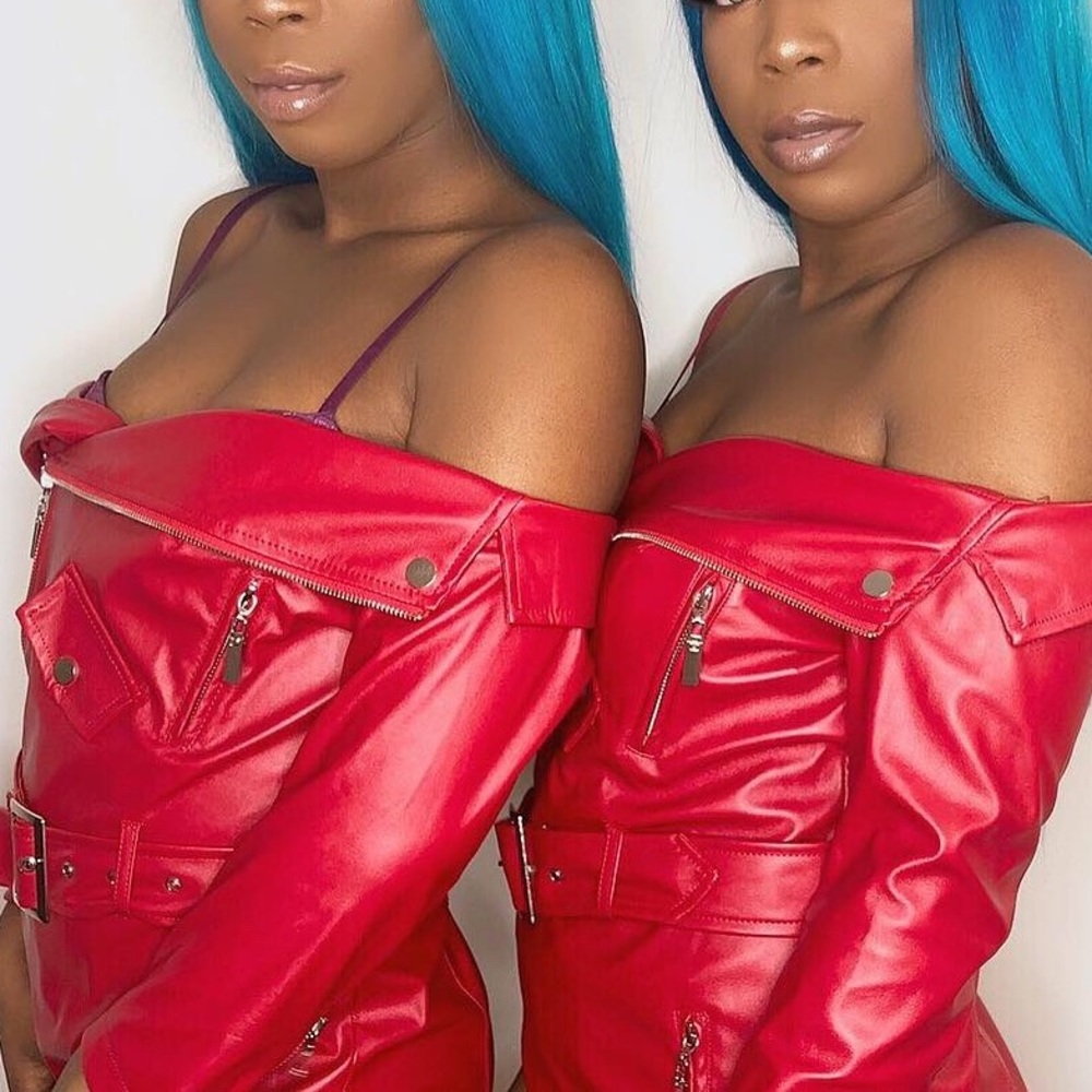 Red Leather Body-con Dress